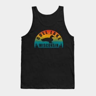 Gull Lake Northern Wisconsin Sunset Loon Tank Top